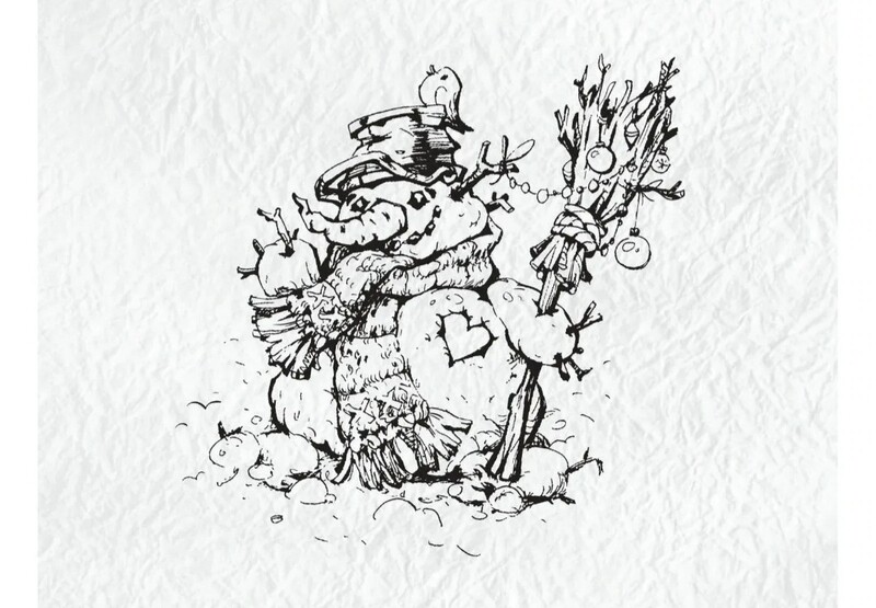 Stempel Schneemann