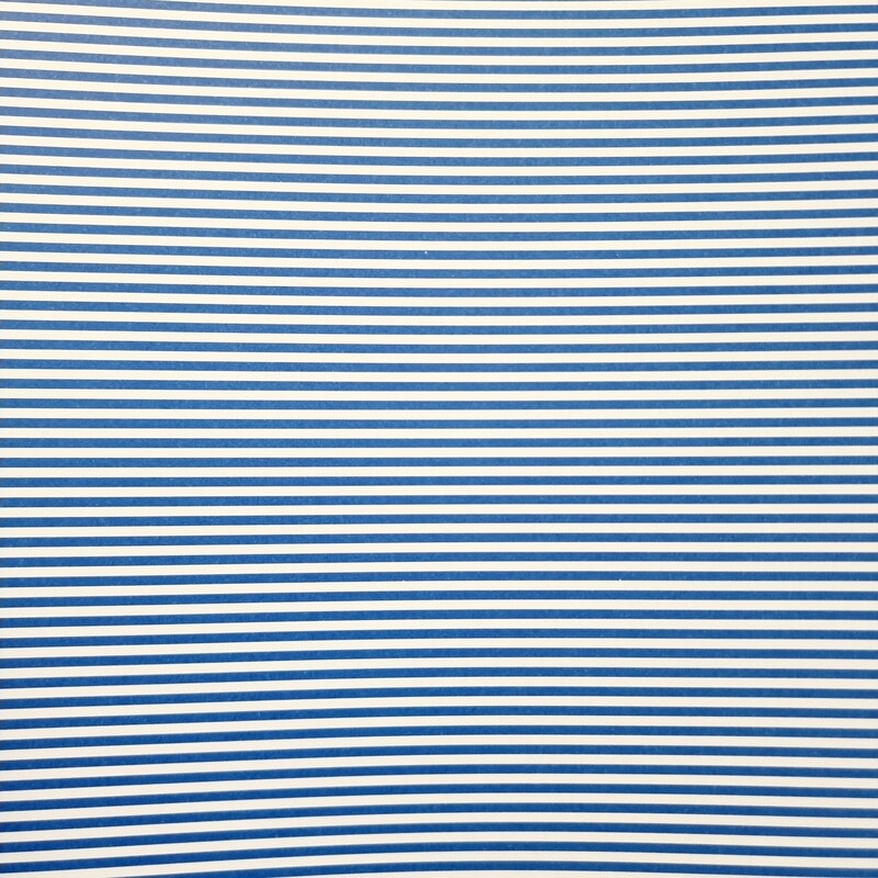 Motivpapier royalblau/weiß gestreift DinA4