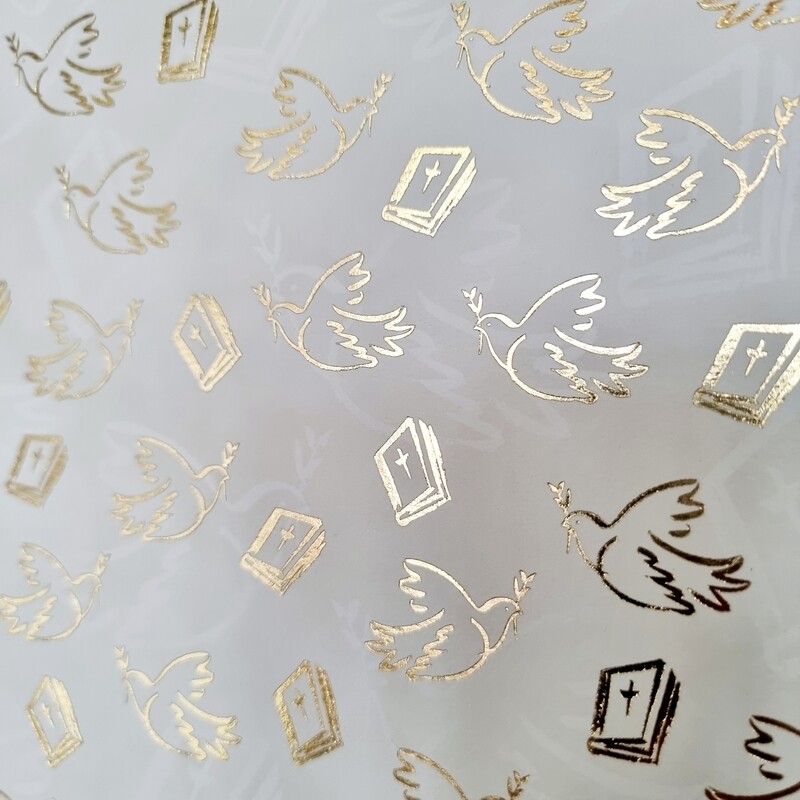 Design Papier Tauben gold
