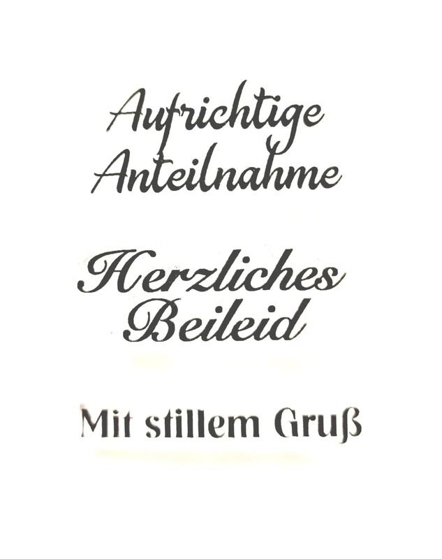 Stempel Schriftzüge Trauer