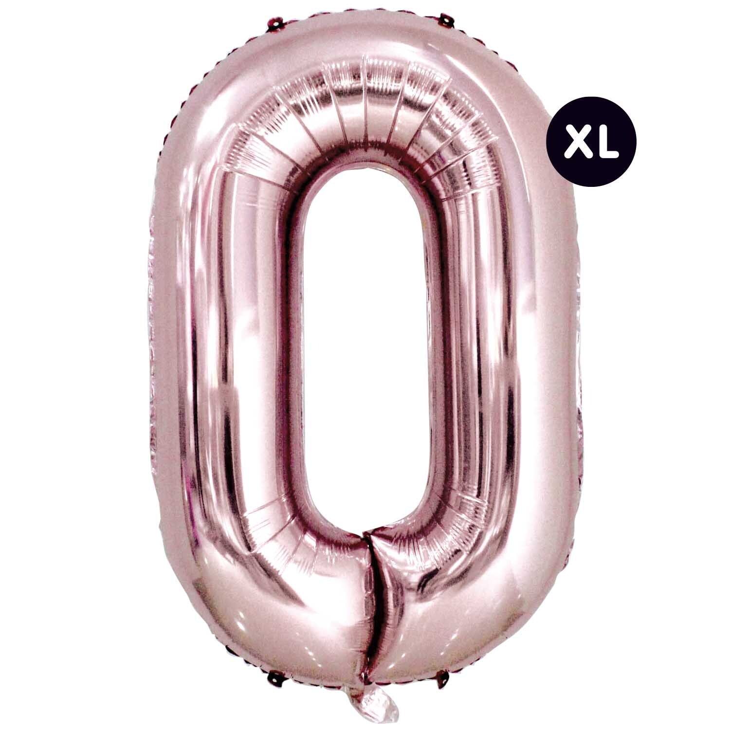 XL Folienballon 86 cm Zahl 0 rosegold