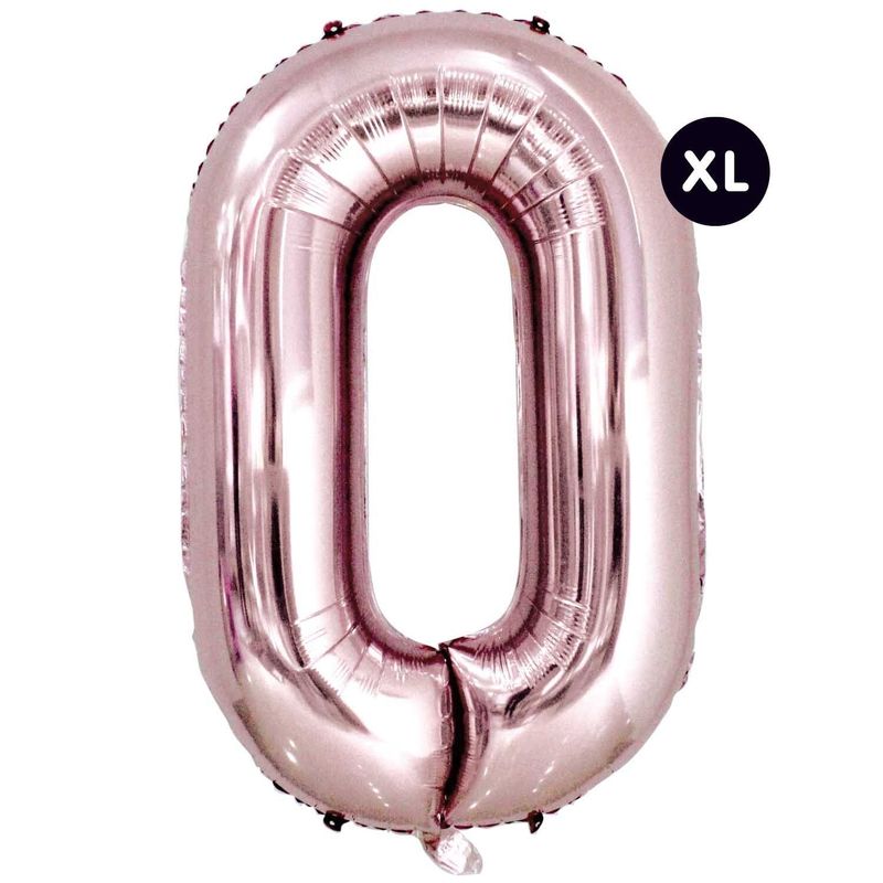 XL Folienballon 86 cm Zahl 0 rosegold