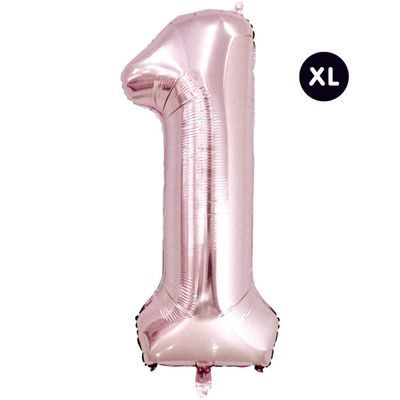 XL Folienballon 86 cm Zahl 1 rosegold