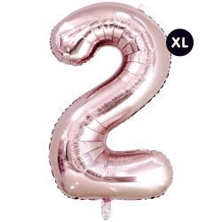 XL Folienballon 86 cm Zahl 2 rosegold