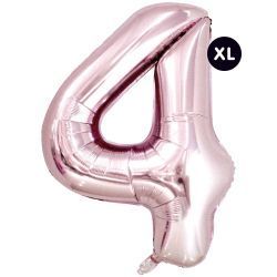 XL Folienballon 86 cm Zahl 4 rosegold