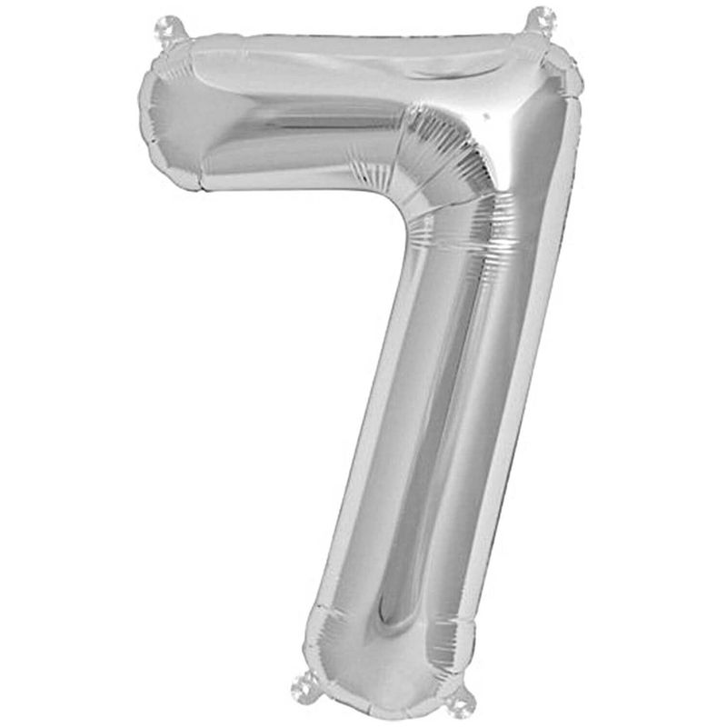 Folienballon silber Zahl 7 Folienballon silber Zahl 7
