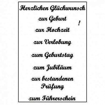 Herzlichen Glückwunsch - 9 teiliges Stempelset