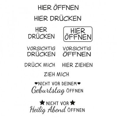 Hier öffnen - 11 tlg. Stempelset