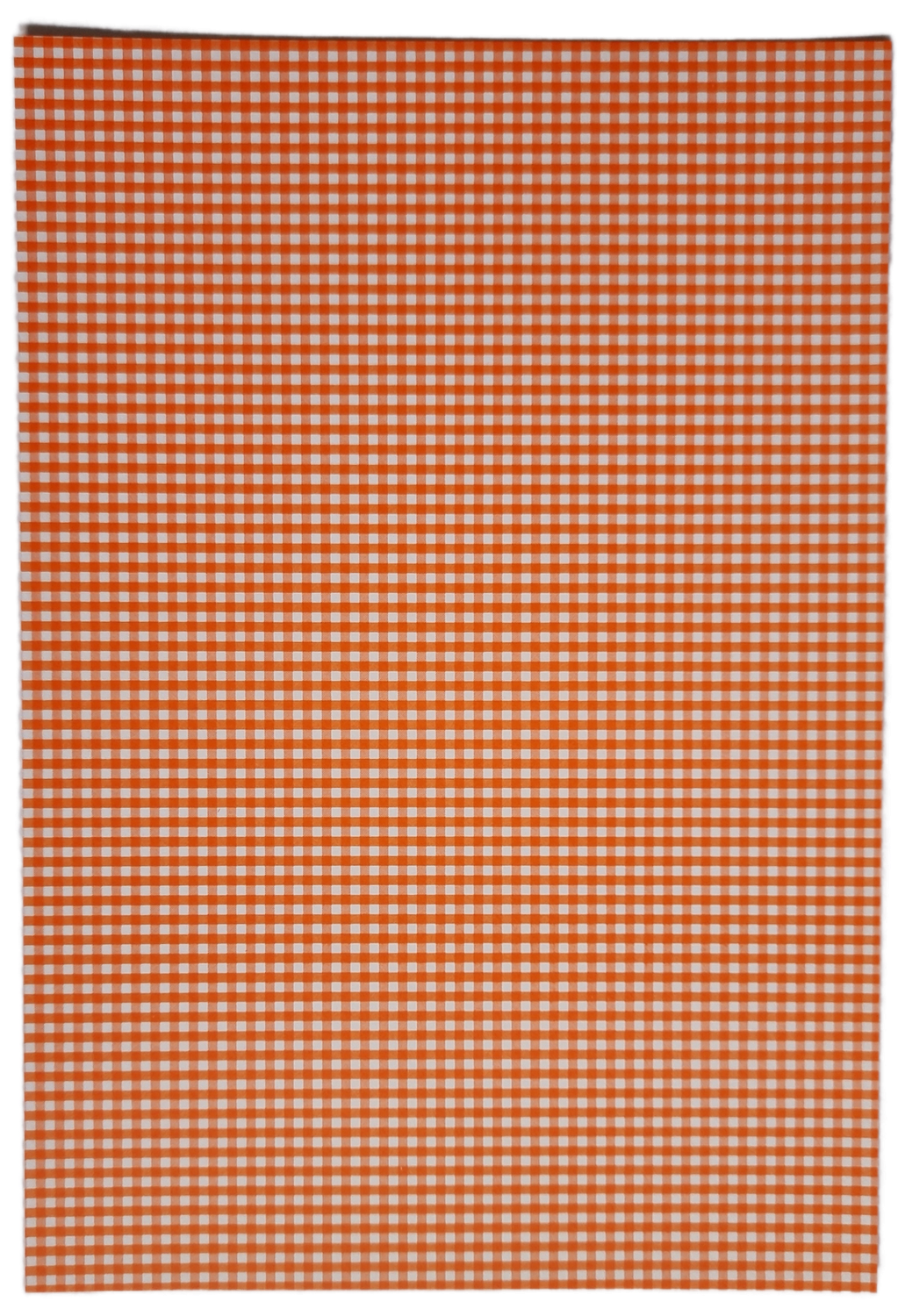 Motivpapier in Orange/weiß kariert