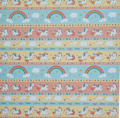 Einhörner und Regenbogen Scrapbook Papier Einhörner und Regenbogen Scrapbook Papier