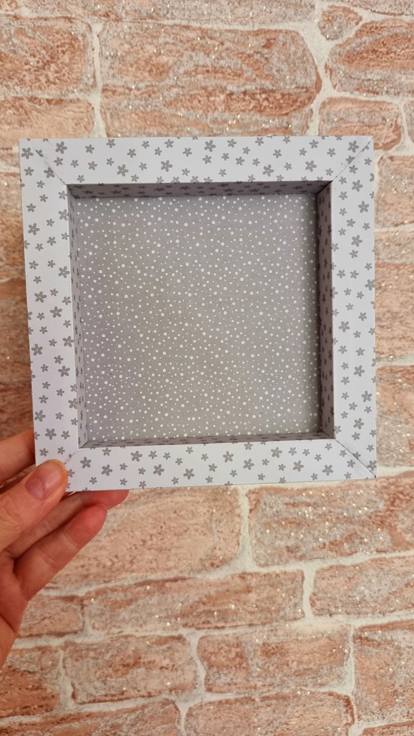 ​Scrapbook Design Papier * Steingrau  Punkte & Blumen