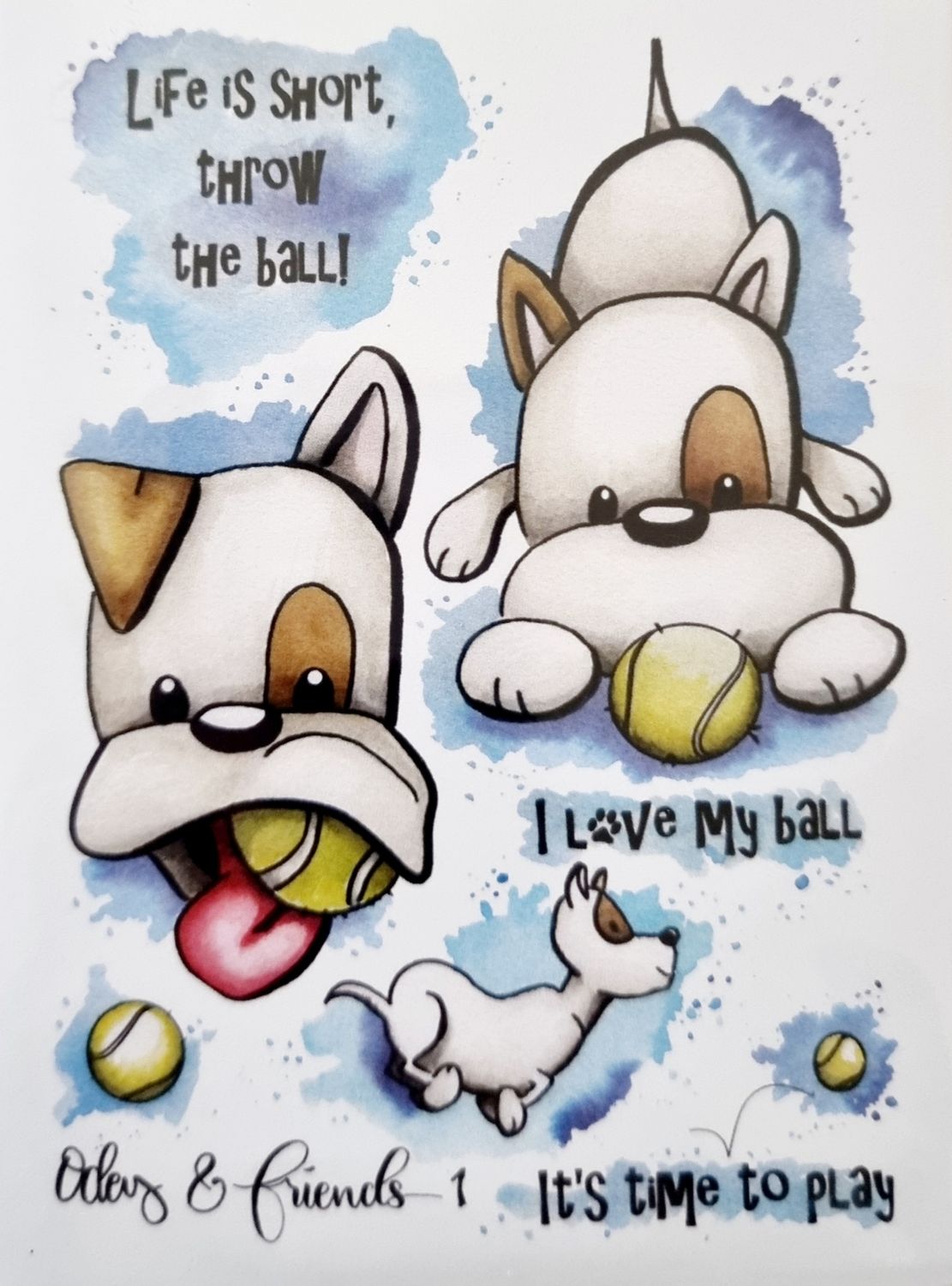 Ich liebe meinen Ball - Stempelset Hund 8 teilig