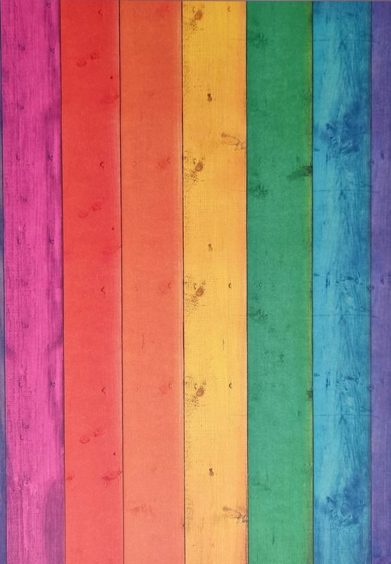 Regenbogen Holz Designpapier DinA4