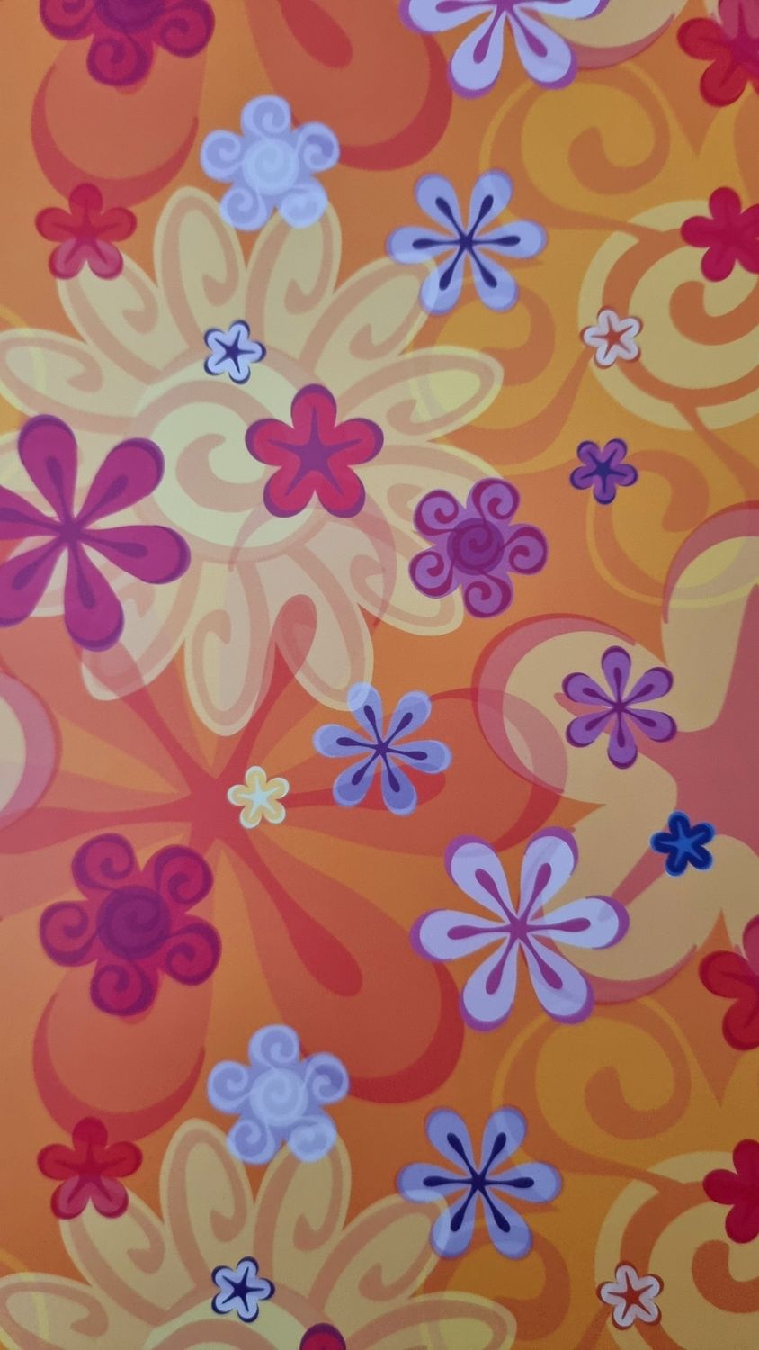 Blütentraum in orange Designpapier DinA4