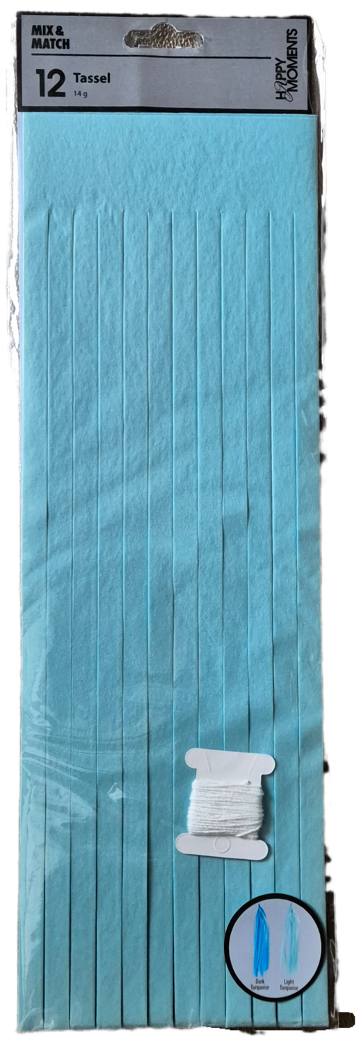 Seidenpapier Quasten hellblau/blau