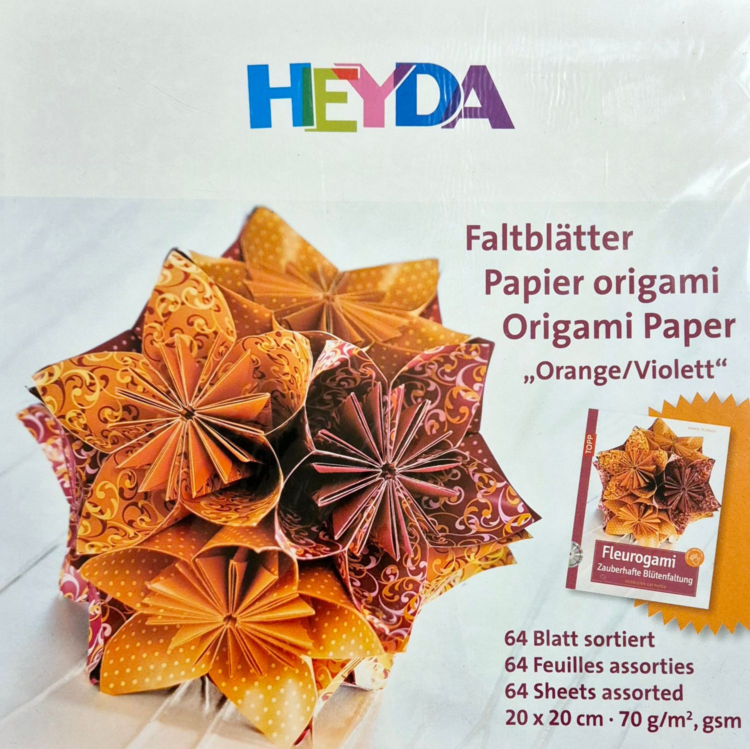 Faltblätter Orange/Violett