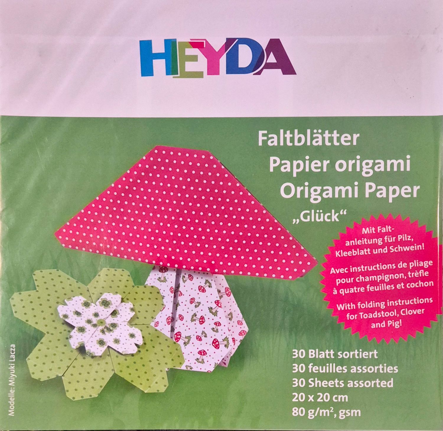 Origami Set Viel Glück mit Faltanleitung