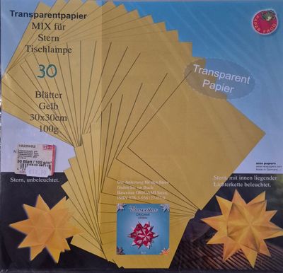 Bascetta Stern Transparentpapier XXL gelb