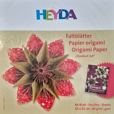 Origami Papier Stardust Rot/Gold