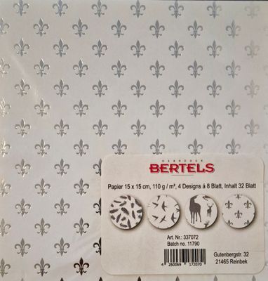 Faltpapier modern Weiß/Silber