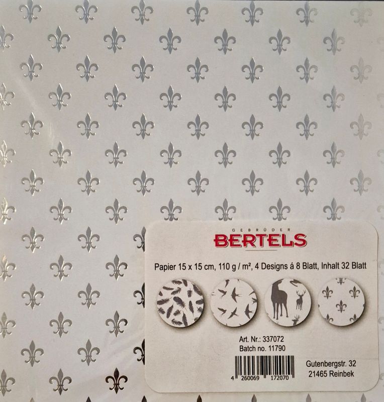 Faltpapier modern Weiß/Silber