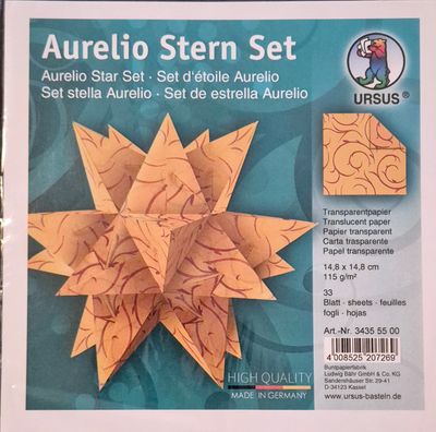 Origami Stern Set Transparentpapier Set Orange