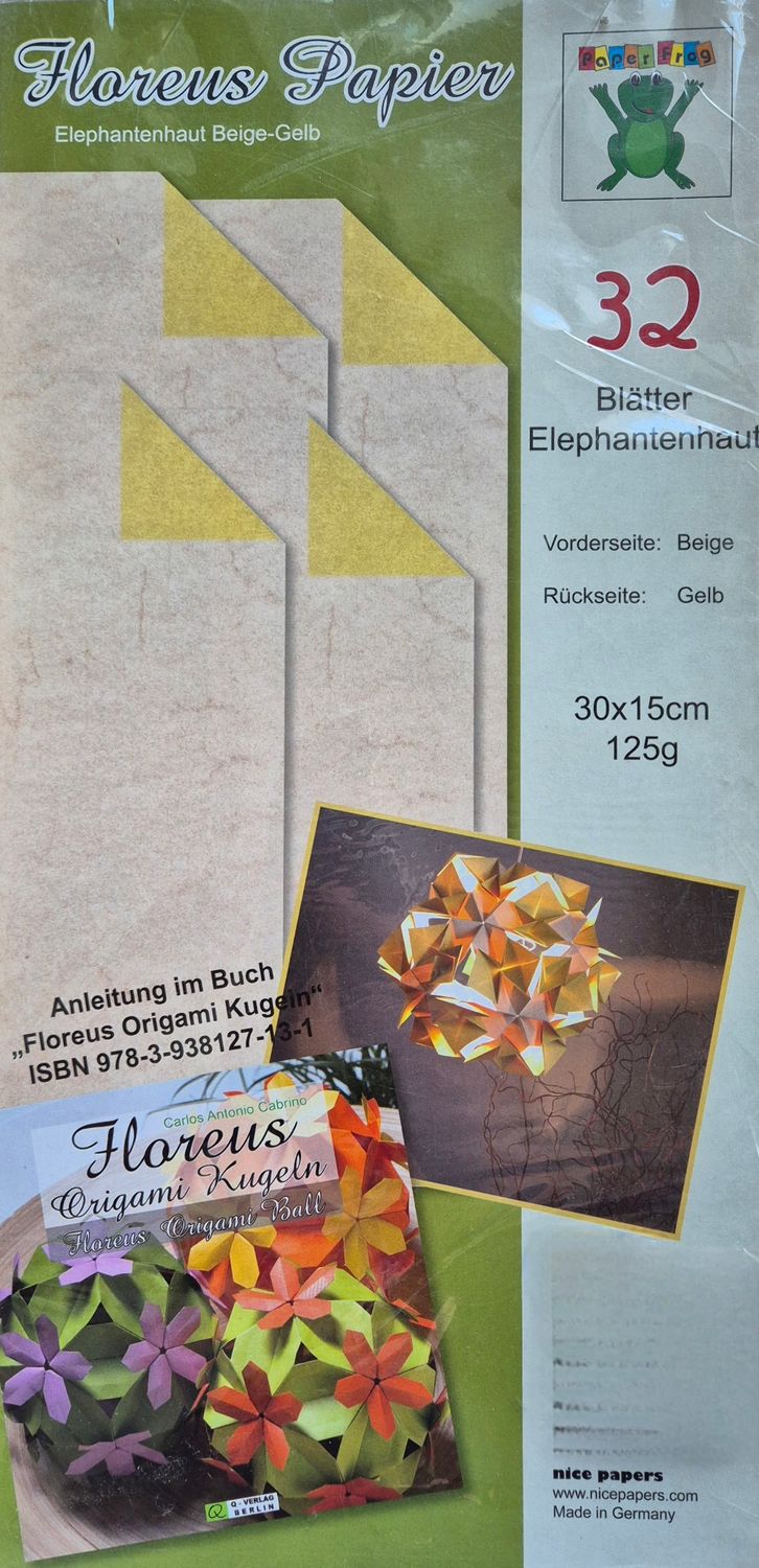 Origami Papier Floreus Elephantenhaut Beige - Gelb