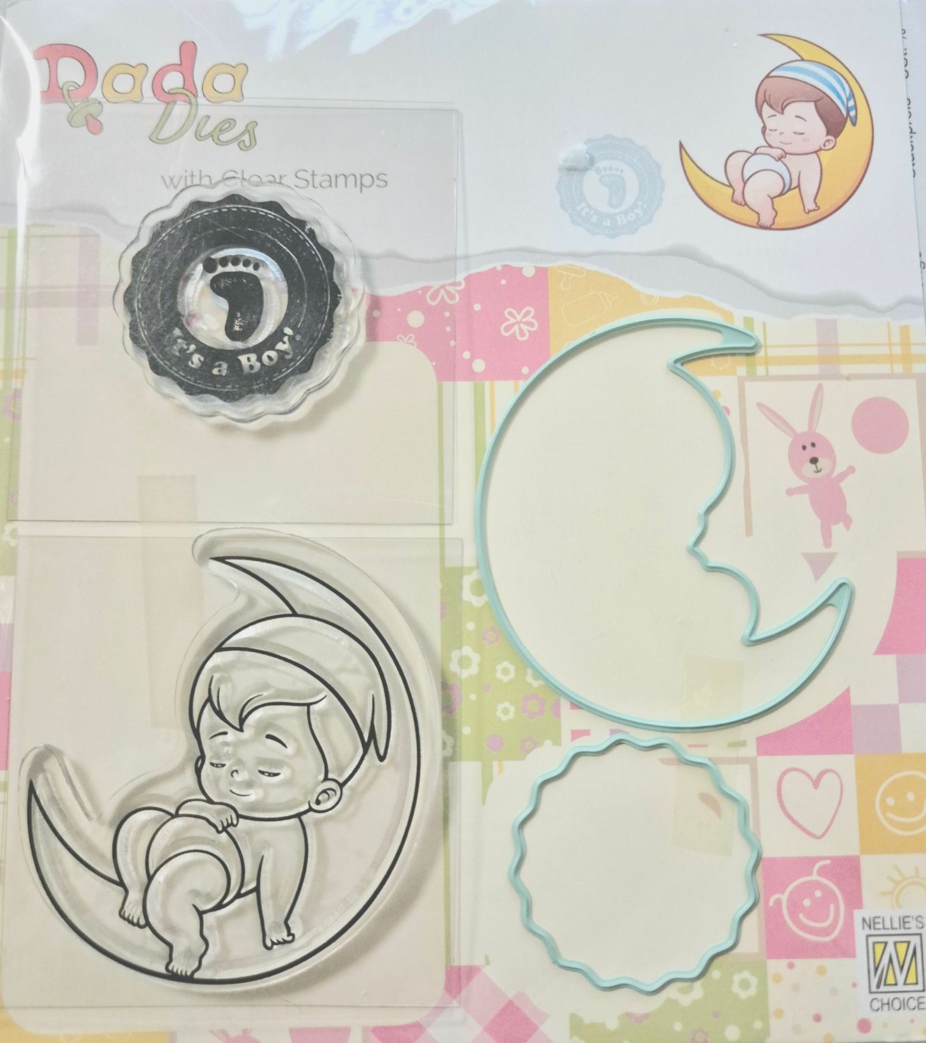 Auf dem Mond - Baby Stempel mit Stanzen Kombi