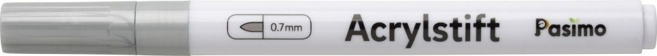 Pasimo  0,7 mm Farbe Silber Einzel Acrylstift
