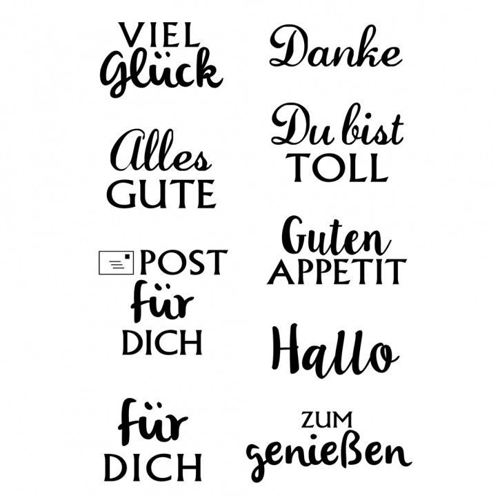 Viel Glück 9 tlg. Stempel Set