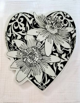 Blumen Herz Gummistempel