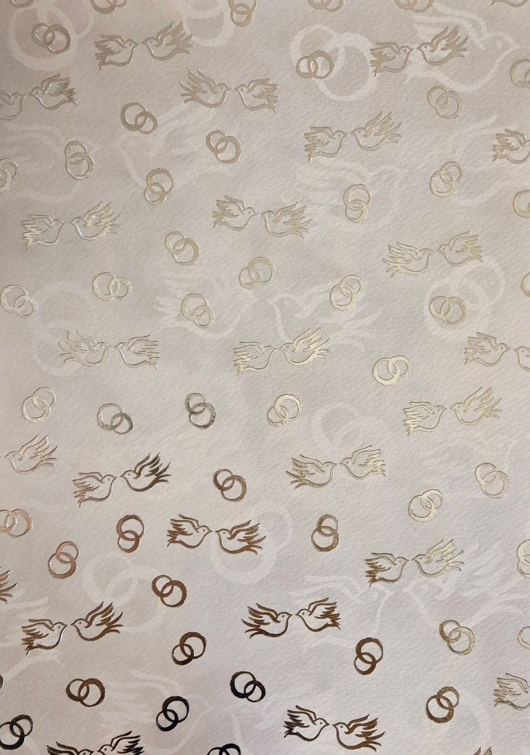 Tauben und Eheringe creme/gold  DinA4