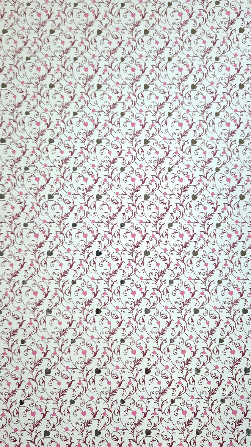 Eleganz rosa mit silbernen Herzen DinA4