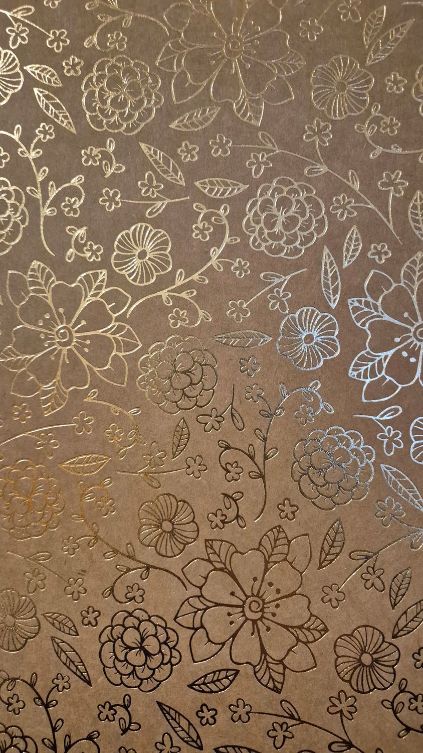 Flowers Gold auf Kraft DinA4