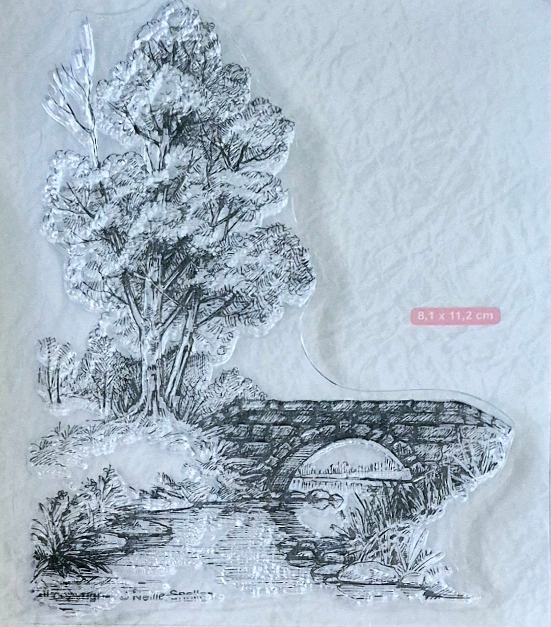 Idyllische Szene mit Brücke - Stempel