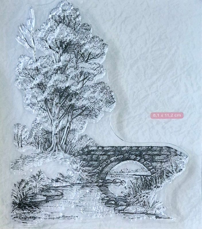Idyllische Szene mit Brücke - Stempel