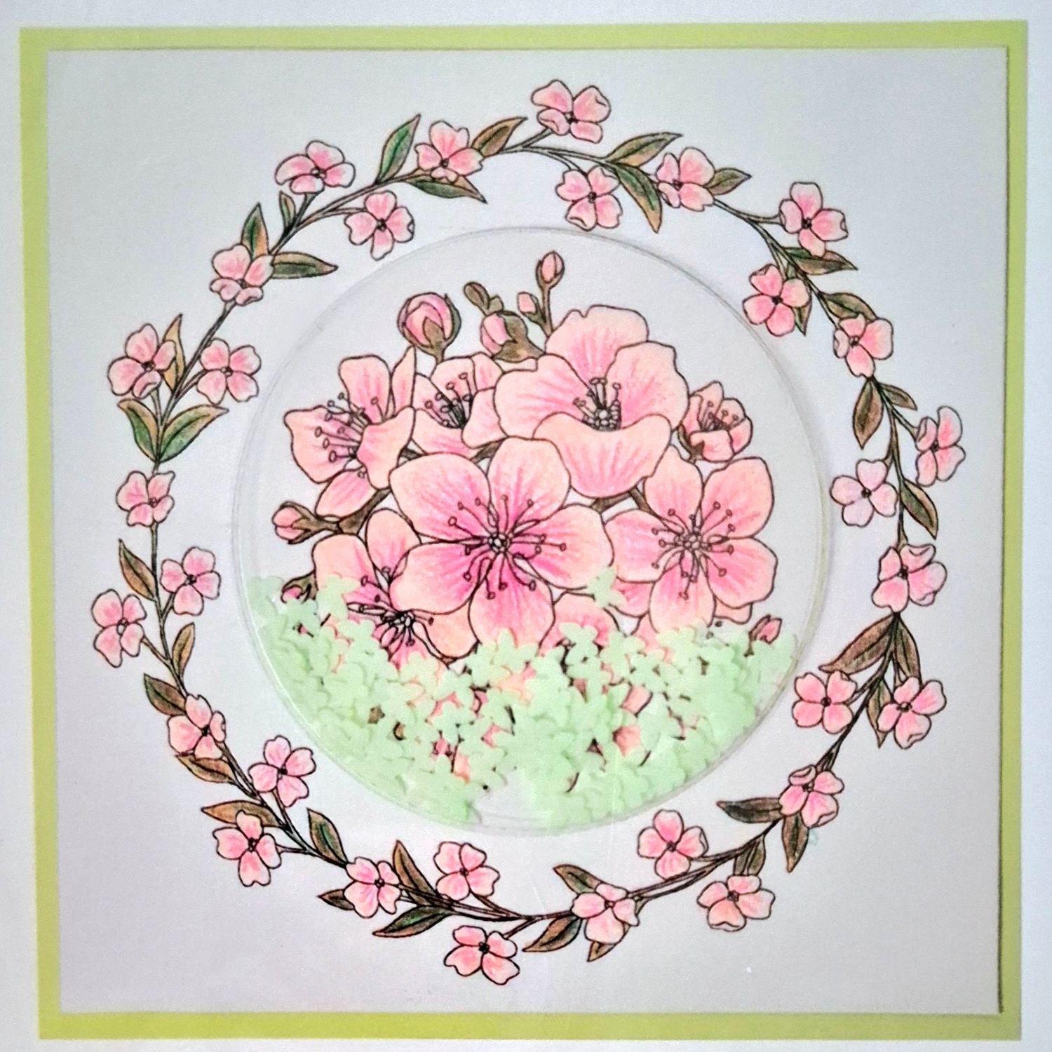 Kirschblüten Kranz Stempel