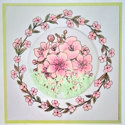 Kirschblüten Kranz Stempel