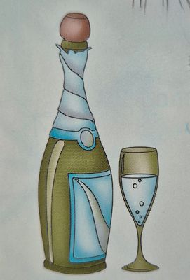 Champagner Flasche und Glas