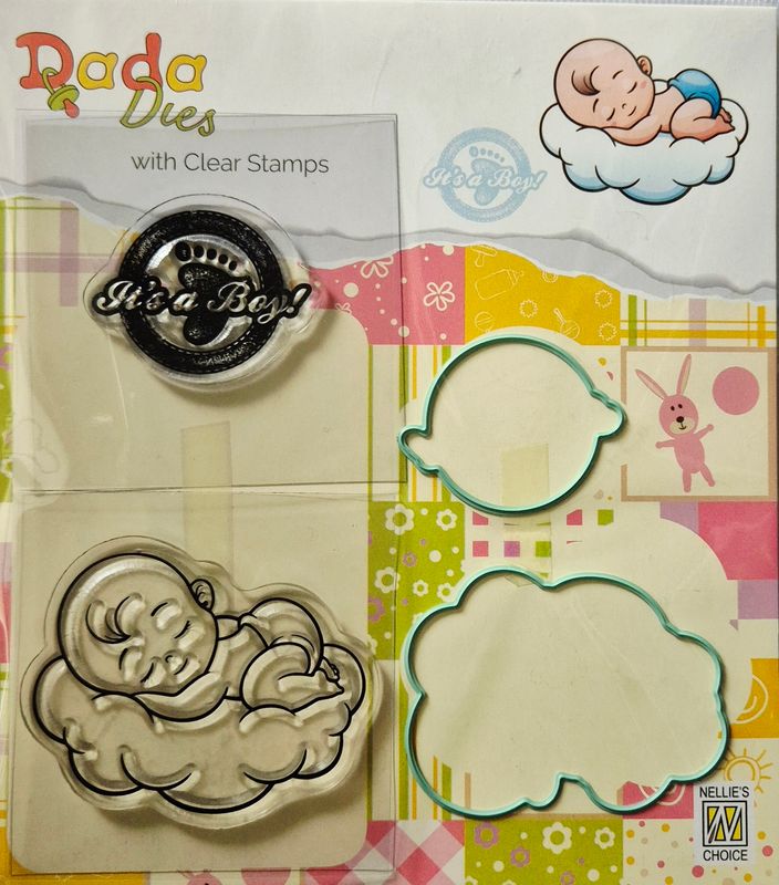 It's a Boy! Stempel mit passender Konturen Stanze