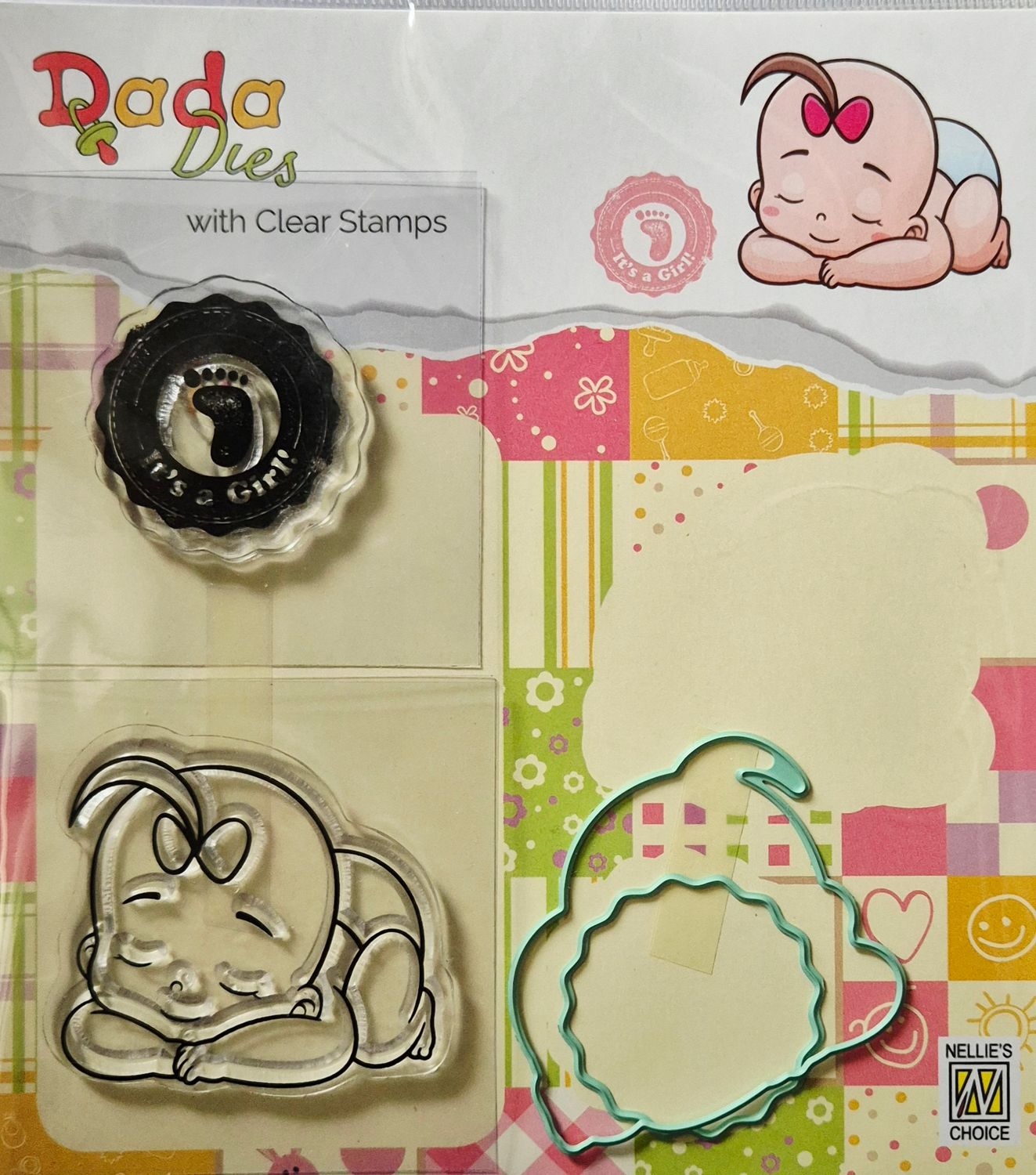 It's a Girl Stempel mit passender Konturen Stanze