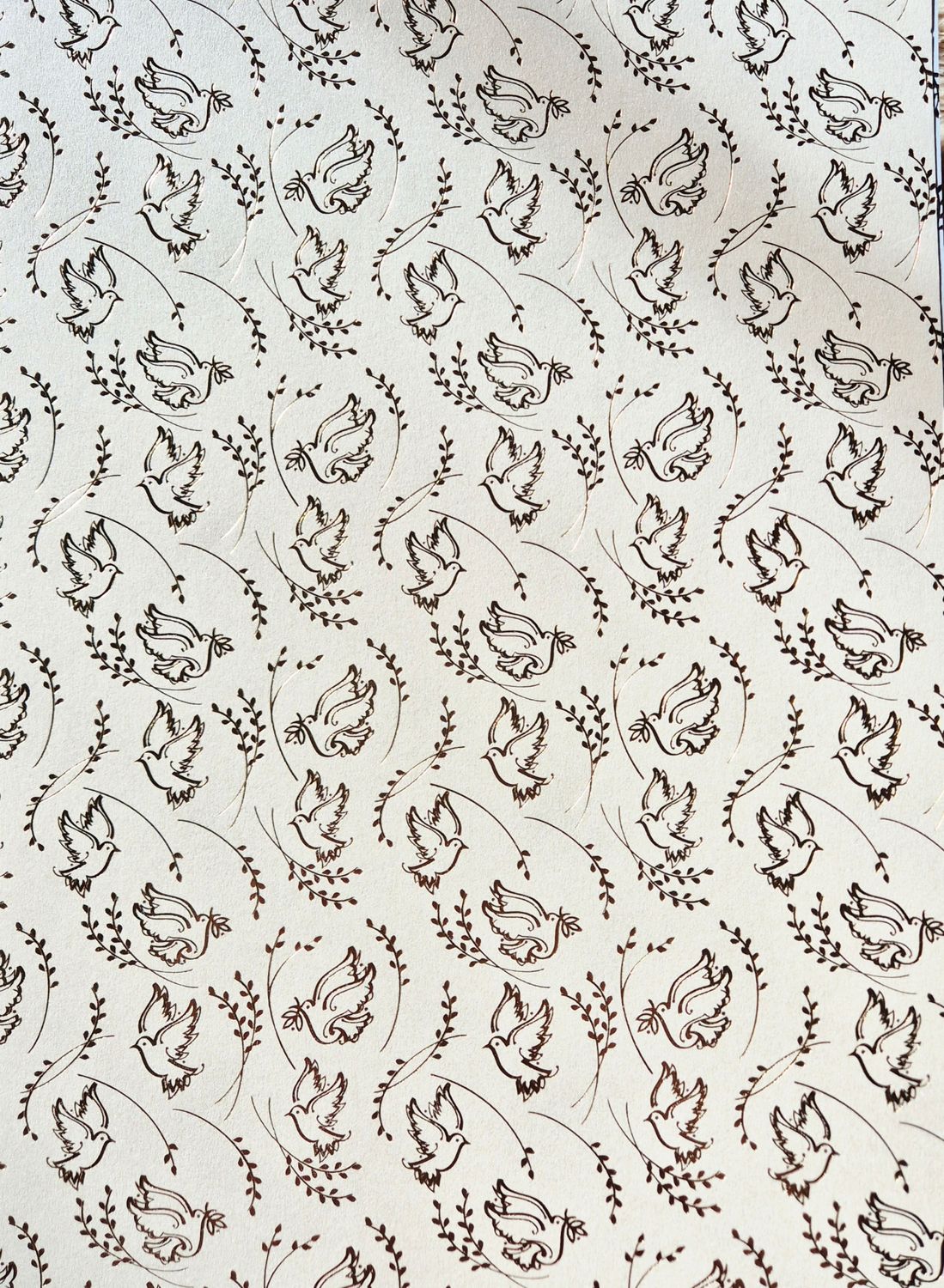 Friedenstaube Perlmutt creme mit Gold DinA4 Papier