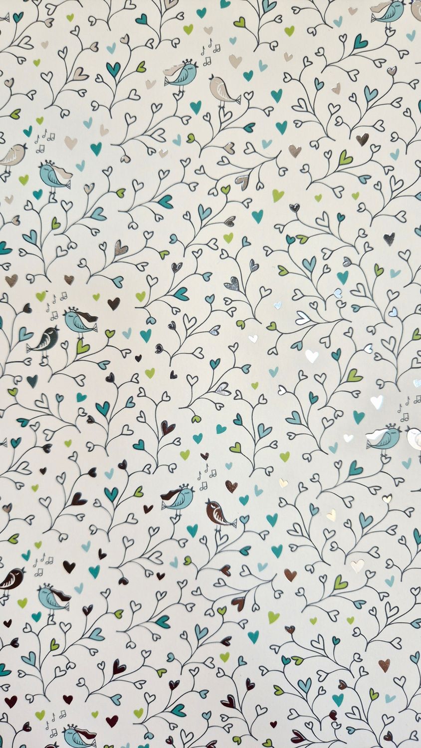 Vogel Hochzeit türkis/Silber DinA4