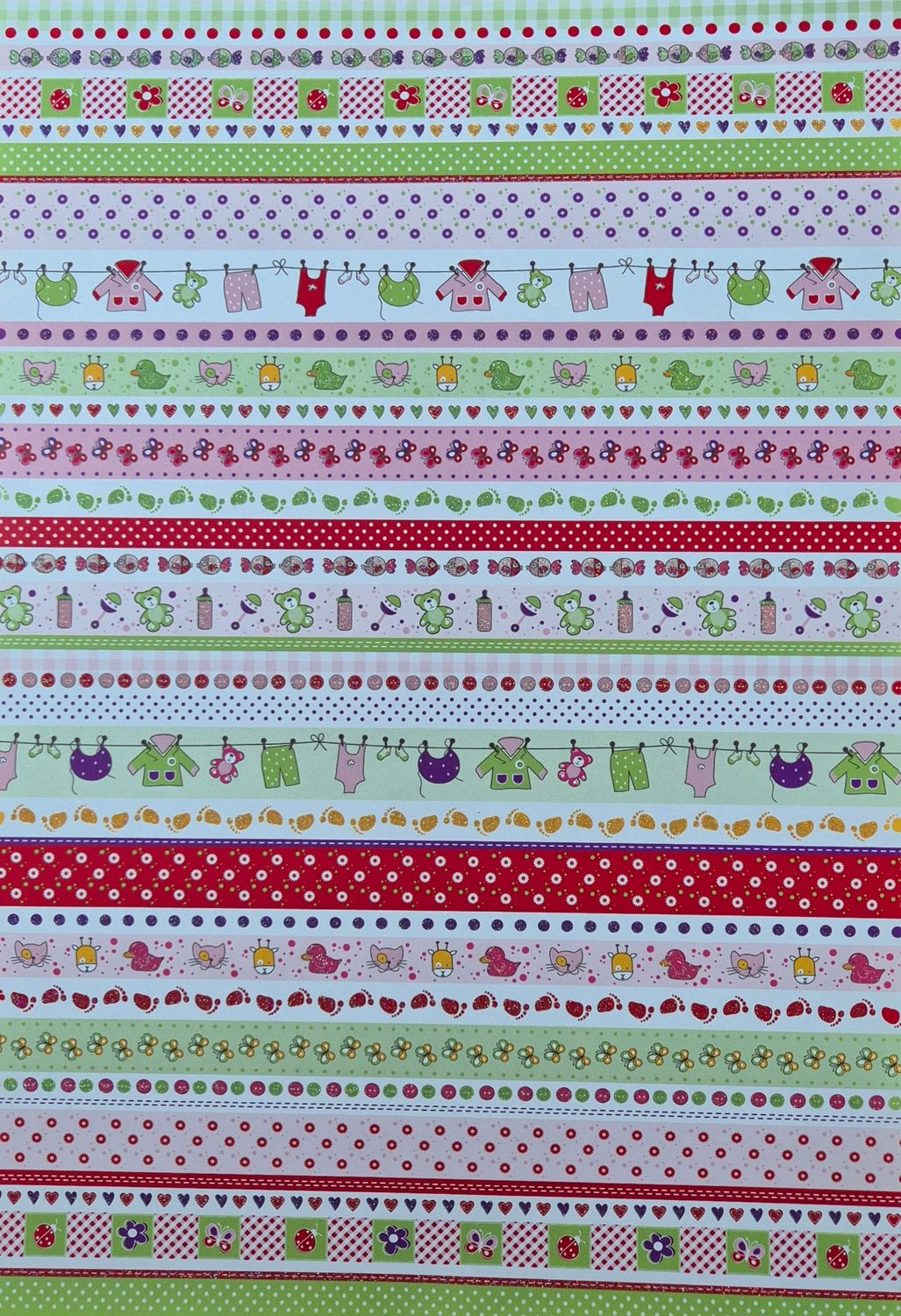 Baby grün/rot Design Papier DinA4