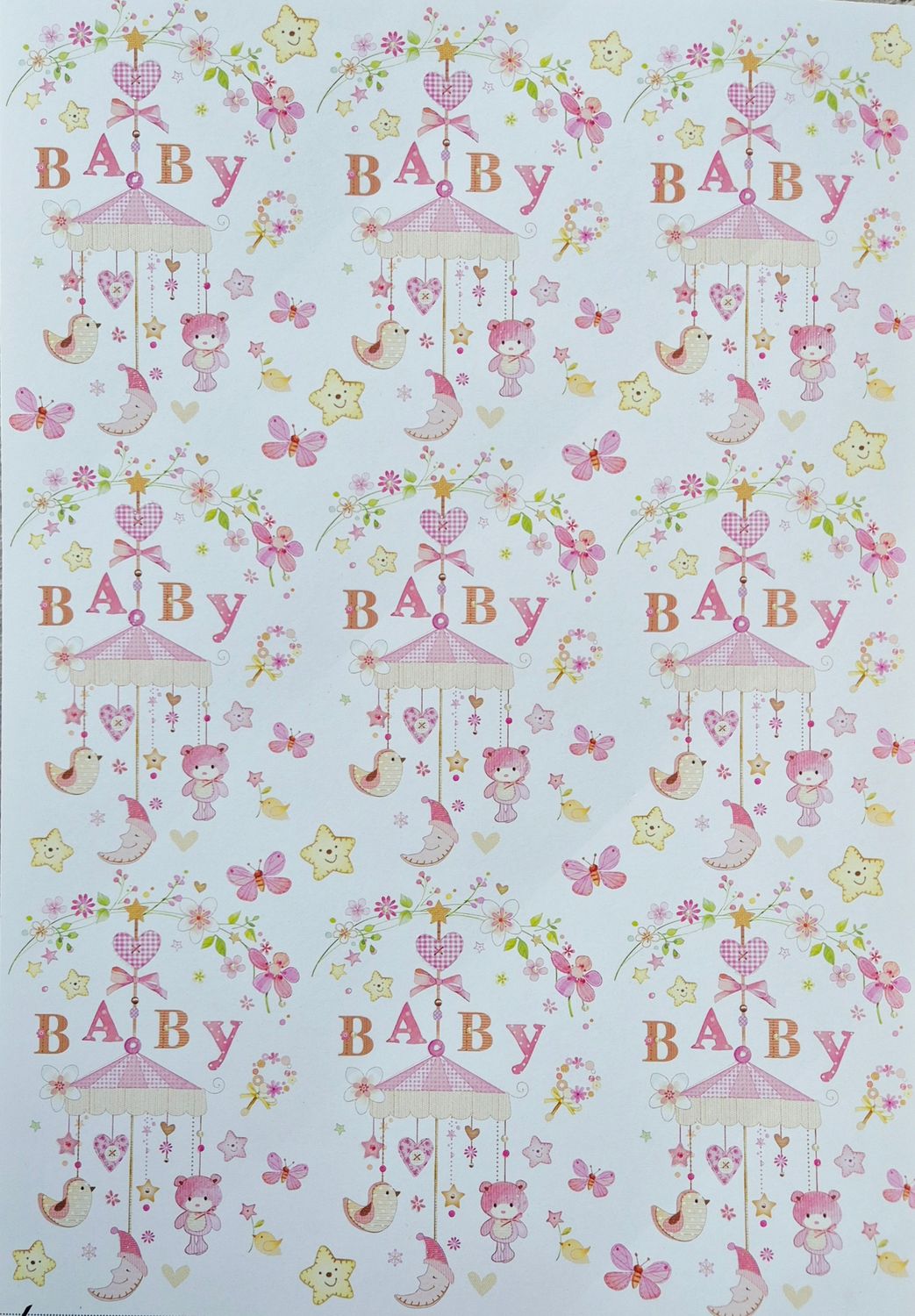 Baby Motiv Rosa Designpapier DinA4