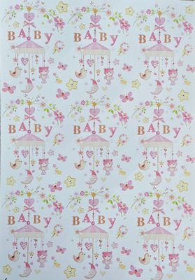 Baby Motiv Rosa Designpapier DinA4 Baby Motiv Rosa Designpapier DinA4
