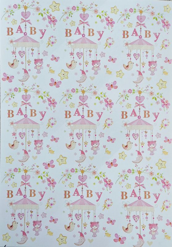 Baby Motiv Rosa Designpapier DinA4 Baby Motiv Rosa Designpapier DinA4