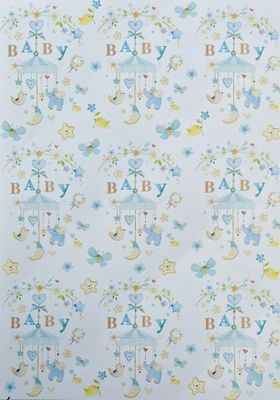 Baby Motiv hellblau Designpapier DinA4 Baby Motiv hellblau Designpapier DinA4