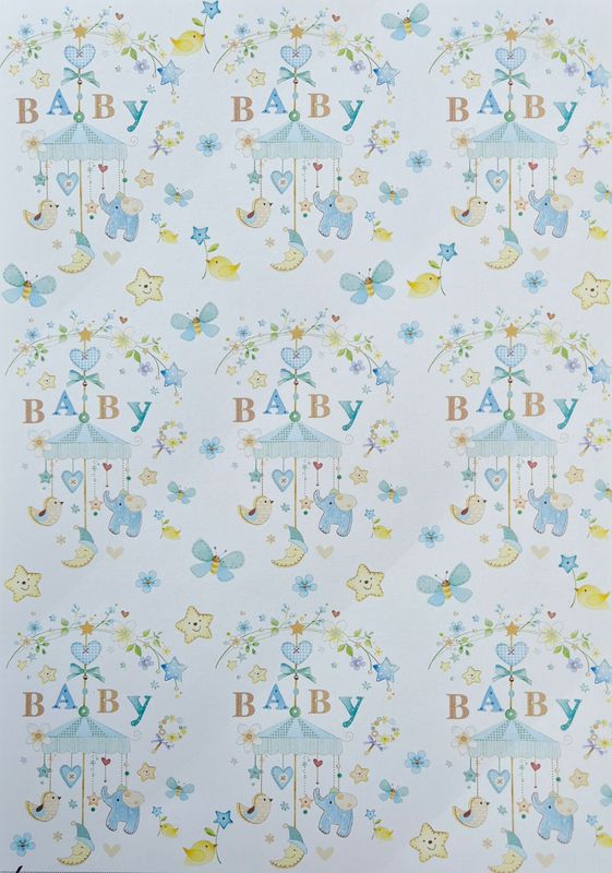 Baby Motiv hellblau Designpapier DinA4 Baby Motiv hellblau Designpapier DinA4