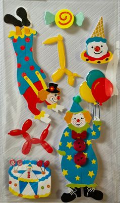 Zirkus  Clown 3 D Sticker